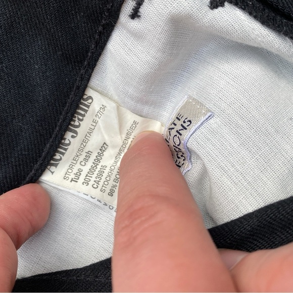 BNWT Vintage 90s Acne Studios Tube Cash Jeans Black Size 27 - Picture 12 of 16